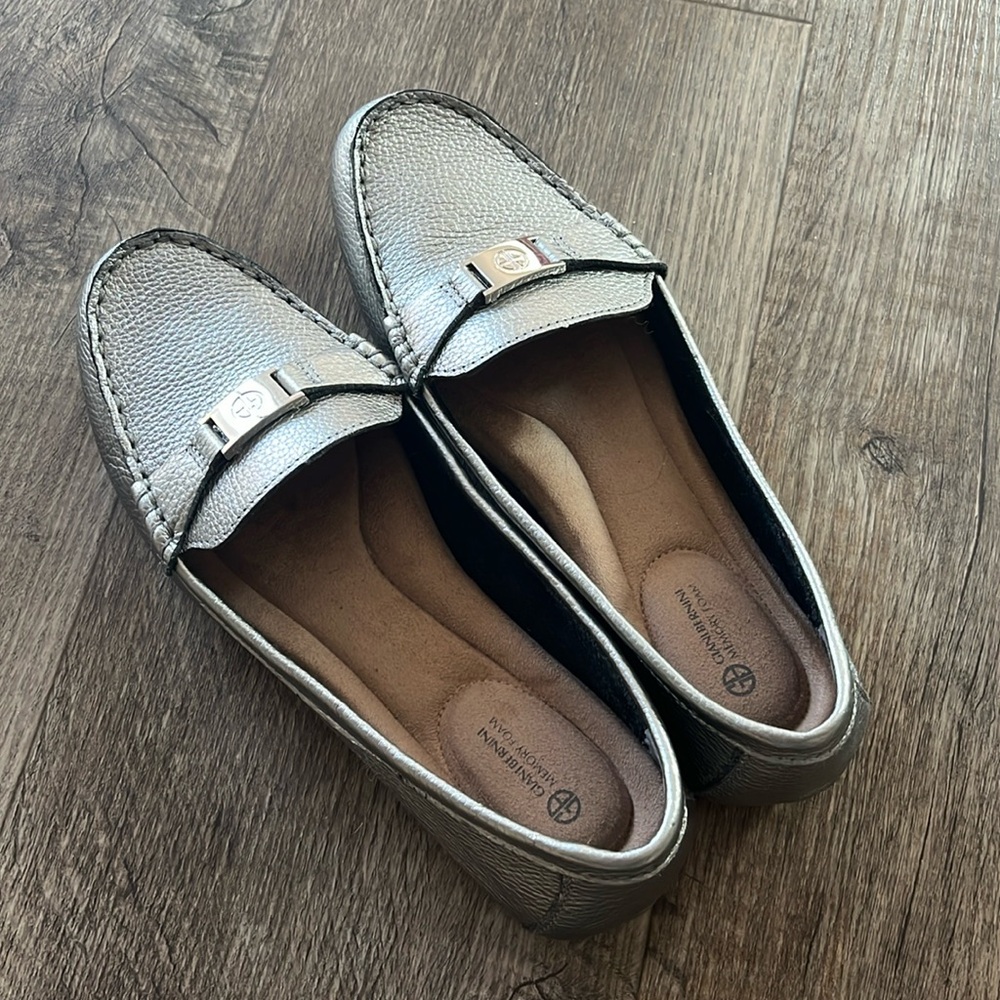 Giani Bernini Silver Leather Loafers